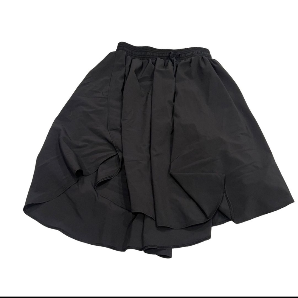Lululemon Black Smocked Waist Drawstring Tulip Hem Active Skirt Womens